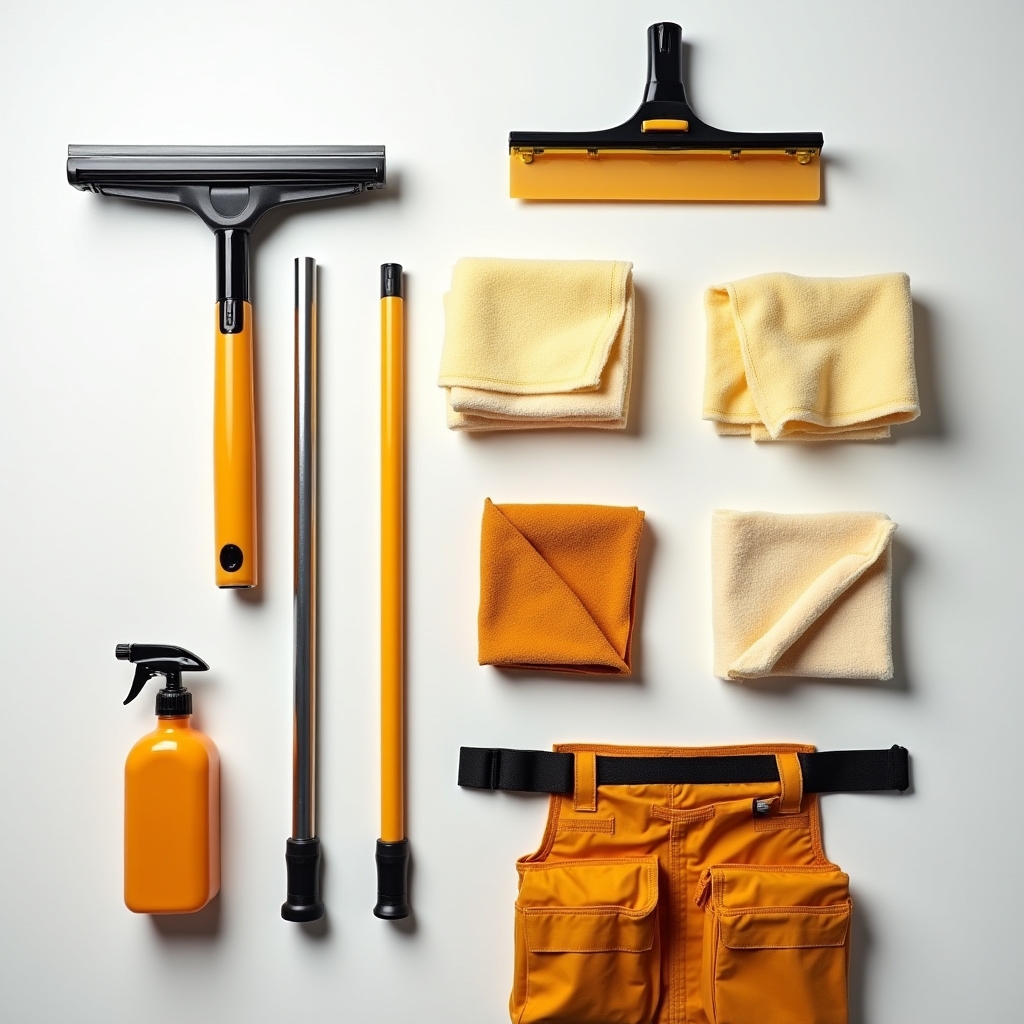 Professionelles Reinigungsequipment für Fenster