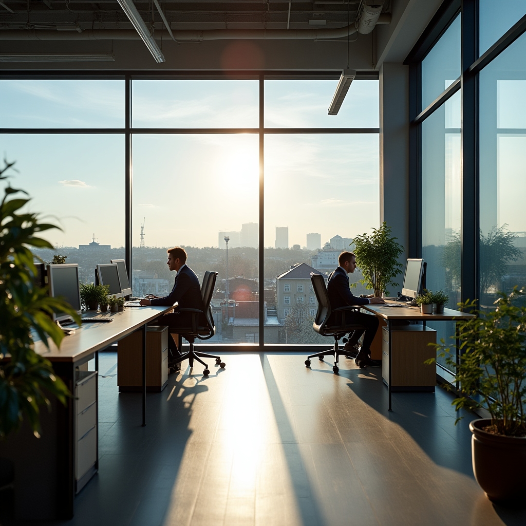 Modernes Büro mit panoramafenstern